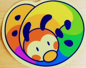 Rainbow Caterpillar Sticker - Vinyl Waterproof Car Decal