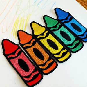 Crayon Embroidered Patches - Kid's Backpack Patch