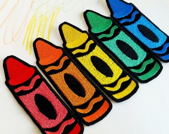 Crayon Embroidered Patches - Kid's Backpack Patch