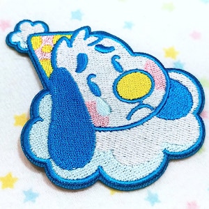 Sad Clown Puppy - Embroidered Iron On Patch