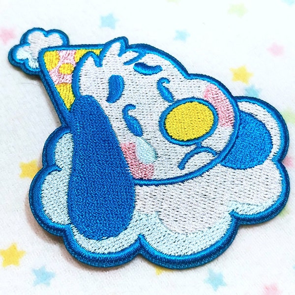 Sad Clown Puppy - Embroidered Iron On Patch