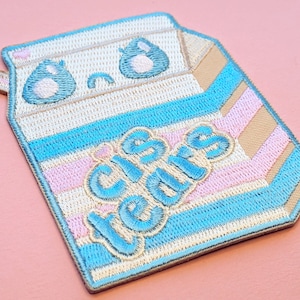 Cis Tears Milk Carton Patch - Trans geborduurde patch