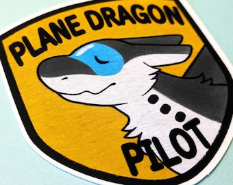 Plane Dragon Pilot Sticker – Airplane Flight Aviation Vinyl Decal