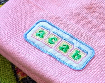 ACAB Baby Blocks Beanie - Kawaii Kidcore Pastel ACAB Hat