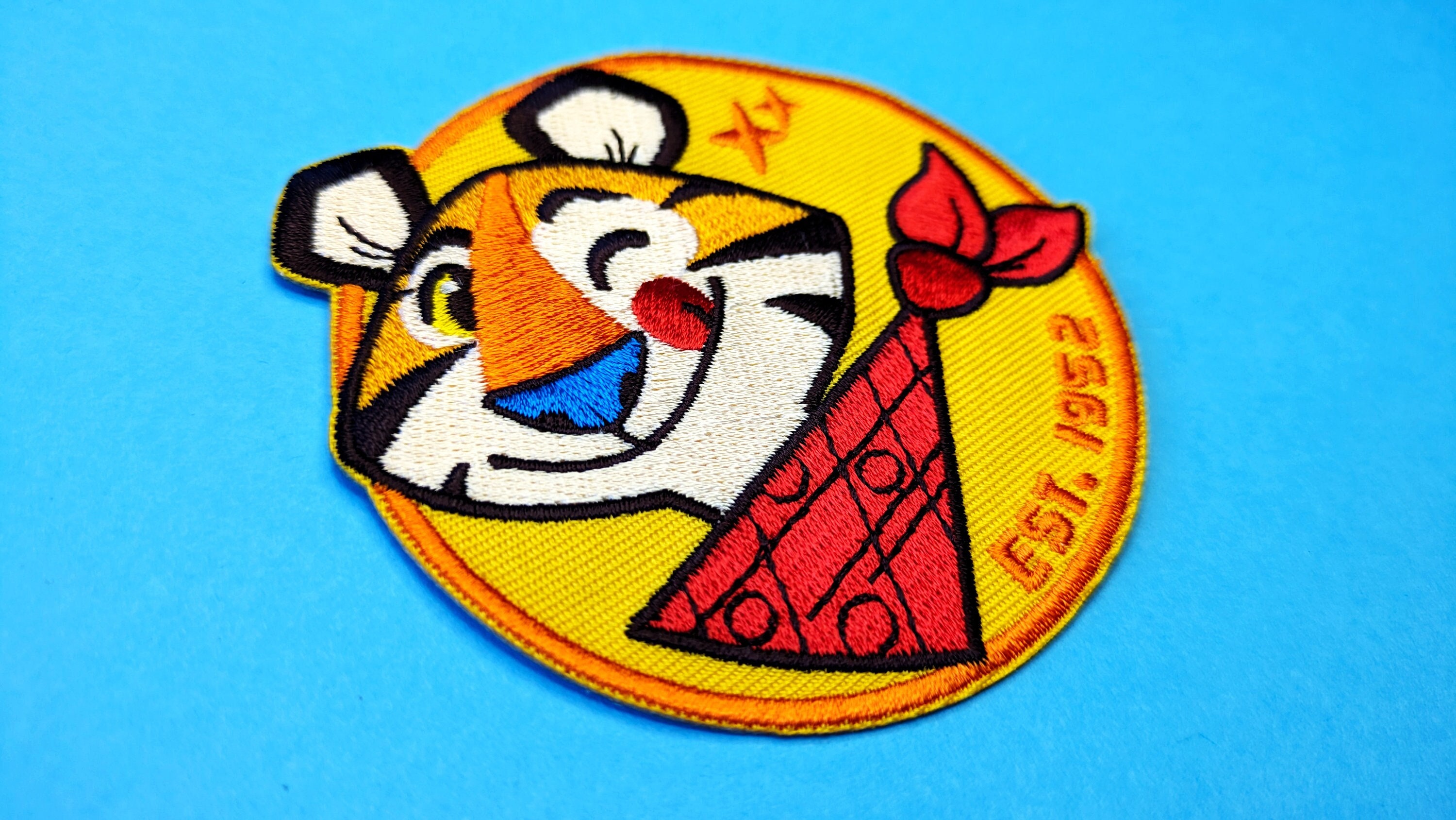 4 Inch Traditional Tiger Patch – Iron On Embroidered, Old School Tattoo Biker Vest