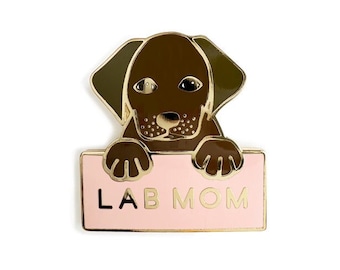 Labrador Lab Mom Enamel Pin/ Chocolate Labrador Pin/ Labrador Retriever Gifts/ Black Labrador/ Dog Mom Gift/ Dog Small Gifts/ Retriever Mom