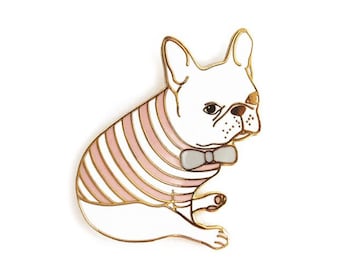 French Bulldog Enamel Pin/Dog Lover Gift/Dog Enamel Pin/Hard Enamel Pin/Frenchie Enamel Pin/Bulldog Gift/Dog Lapel Pin/Stocking Stuffer