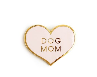 Dog Mom Enamel Pin/Dog Mom Gift/ Dog Pin/Mothers Day Gift /Pink Heart Lapel Pin/Dog Lover Gift/Gift under 20 / Cute Dog Gift / Kawaii Dog