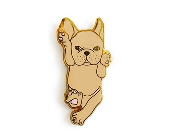 Fawn French Bulldog Enamel Pin/French Bulldog Gift/ Cute Dog Hard Enamel Pin/Dog Lapel Pin/Frenchie Pin/Gold Enamel Lapel Pin/Dog Lover Gift