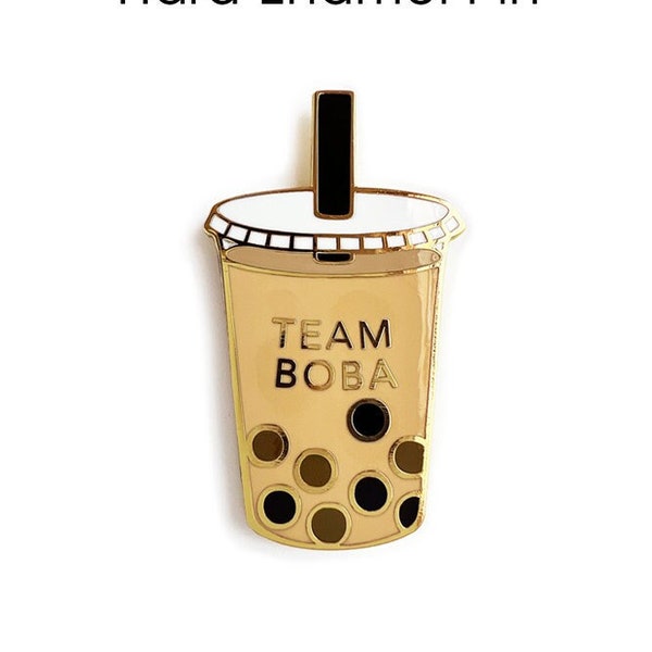 Boba Milk Tea Enamel Pin/ Team Boba Pin/ Bubble Tea Lapel Pin/ Boba Tea Pin/ Best Friend Gift/ Kawaii Gift/ Boba Lover Gift/ Boba Cup