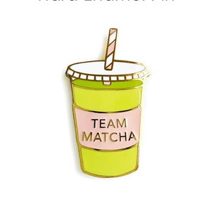 Matcha Emaille Pin / Team Matcha Anstecknadel / Grüner Tee Anstecknadel / Bester Freund Geschenk / Kawaii Geschenk / Matcha Liebhaber / Grüne Teetasse / Asiatisches Getränk
