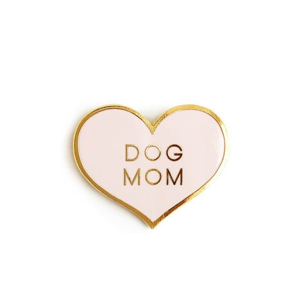 Dog Mom Enamel Pin/Dog Mom Gift/ Dog Pin/Mothers Day Gift /Pink Heart Lapel Pin/Dog Lover Gift/Gift under 20 / Cute Dog Gift / Kawaii Dog