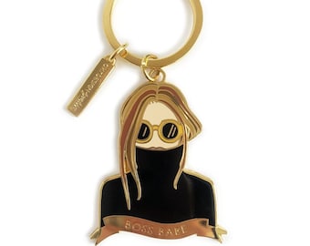 Boss Babe Keychain/ Girl Boss Gift/ Boss Babe Gift/ Girl Boss Keychain/ Gift for Boss/ Feminist Gift/ Fashion Keychain/ Black Turtleneck