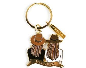 Best Friend Keychain Brown & Brown / Friendship Keychain / Best Friend Gift Keychain / Gift for Best Friend / Enamel Keychain / Gift for Mom