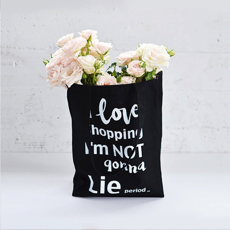 Shopping Tote Bag Grocery Bag Heavy Canvas Tote Bag Cute Shopping Bag Funny Tote Bag Black Canvas Tote Gift for Best Friend Tote