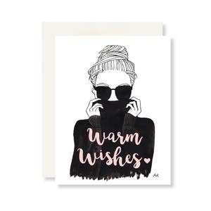 Mode kerstkaart/mode illustratie/beste vriend kerstkaarten/warme wensen kerstkaart/mode kerstkaart/chique kaart vrienden