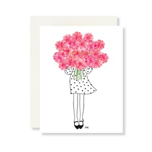 あなただけのためのカード/母の日カード/花柄の母の日カード/夫へのカード/花柄のウェディングカード/ファッションイラスト/フラワーカード
