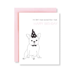 Cartão de aniversário engraçado de buldogue francês/cartão de aniversário de melhor amigo/cartão de cachorro engraçado/cartão para namorado/amante de cachorro presente/cartão para marido