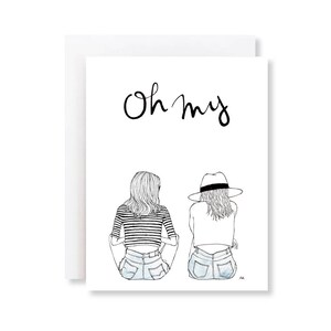 Oh My Best Friend Karte / Modekarte für beste Freundin / Mama und Tochter / Süße Karte für Freundin / Karte für Schwester / Fashion Illustration