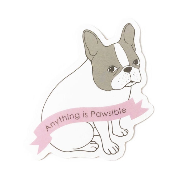 French Bulldog Water Bottle Sticker/ Waterproof Sticker/ Funny Dog Sticker/Stickers for Hydroflask/ Laptop Sticker/ Vinyl Sticker Cute