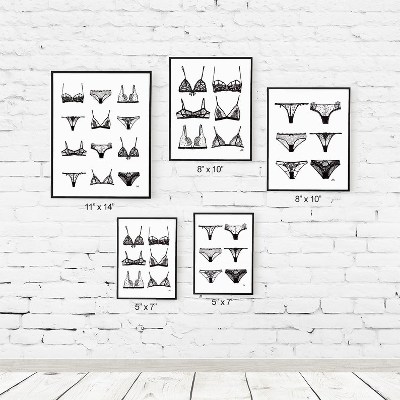 Lingerie Art Set of 2 Prints/ Bedroom Wall Art/ Lingerie Art Etsy