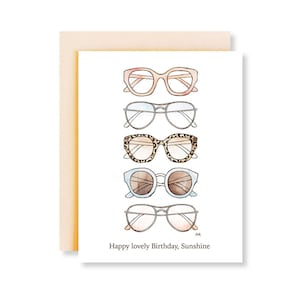Sonnenbrille Geburtstagskarte/ Süße Geburtstagskarte/ Geburtstagskarte für Freundin/ Mode Illustration Geburtstagskarte/ Beste Freundin Geburtstagskarte