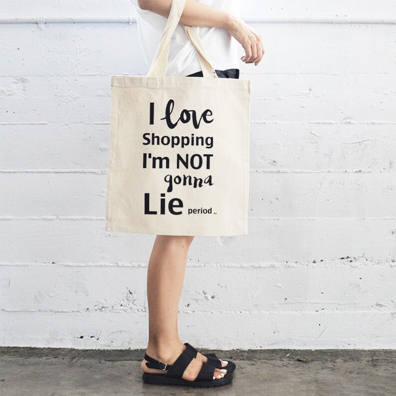 Fashion Canvas Tote Bag/ Funny Canvas Tote/ Grocery Bag/ Heavy Canvas Bag/ Funny Quotes/ Funny Shopping Bag/ Typography Prints/ Fashion Bag image 3