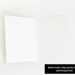 May include: Blank white card with a blank inside. The card is made of high quality paper. The text on the card reads "Blank Inside, High Quality Paper @akrDesignStudio".