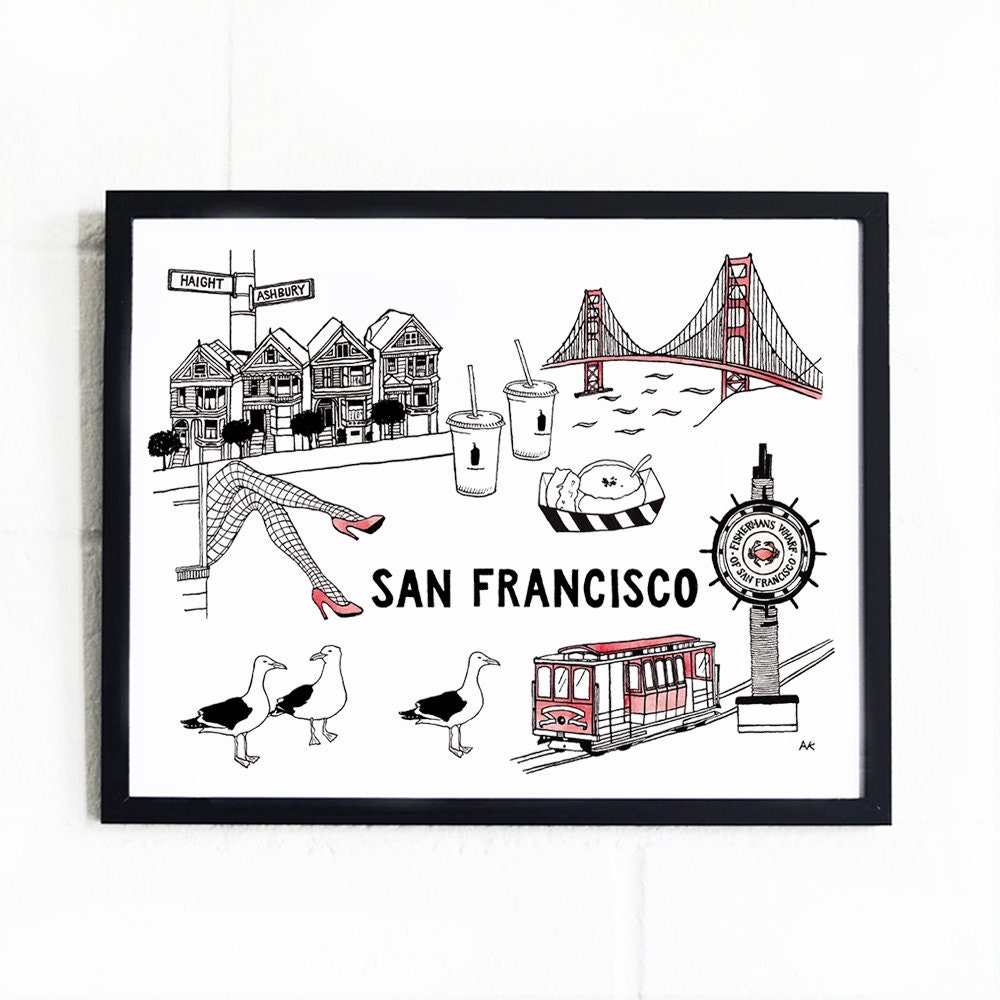 San Francisco Art Print / SF Wall Art / Bay Area Design / SF Etsy