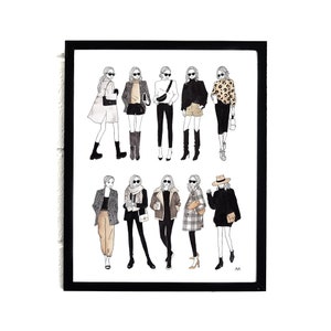 Fashion Wall Art/ Fashion Illustration/ Fashion Poster/ Fashion Sketch Art Print/Minimalist Girl Wall Art/Bedroom Wall Decor/Vanity Wall Art