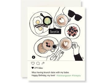 Funny Birthday Card for Her/ Best Friend Birthday Card/ Funny Card for Friends/ Instagram Birthday Card/ Card for Best Friend/ Card for Wife