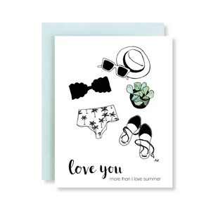 Love Card/ Love You Karte/ Süße Karte/ Mode Illustration Karte/ Lustige Freundschaftskarte/ Sommer Liebe/ Karte für Freund/ Beste Freund Karte