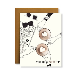Tarjeta de café / Tarjeta de amistad divertida / Tarjeta de mejor amigo / Regalo móvil para amigo / Tarjeta de cumpleaños de amigo / Pensando en usted Tarjeta / Regalo de amante del café