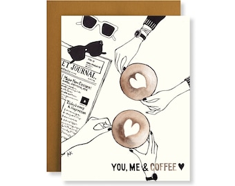 Coffee Card/ Funny Friendship Card/ Best Friend Card/ Moving Gift for Friend/ Friend Birthday Card/ Thinking of You Card/ Coffee Lover Gift