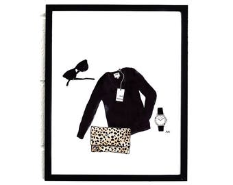 Mode Poster / Mode Illustratie Print / Kast Wall Art / Minimalistische Fashion Print / Vrouwelijke Print / Fashion Print / Chic Wall Art Print