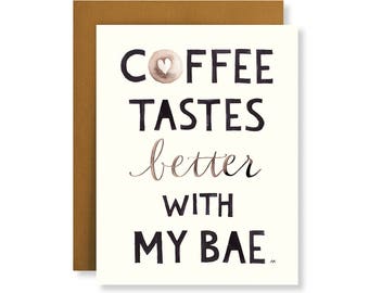 Coffee Card/ Funny Friendship Card/ Funny Card for Friend/ Miss You Card/ Card for Best Friend/ Funny Coffee Card/ Thinking of You Card