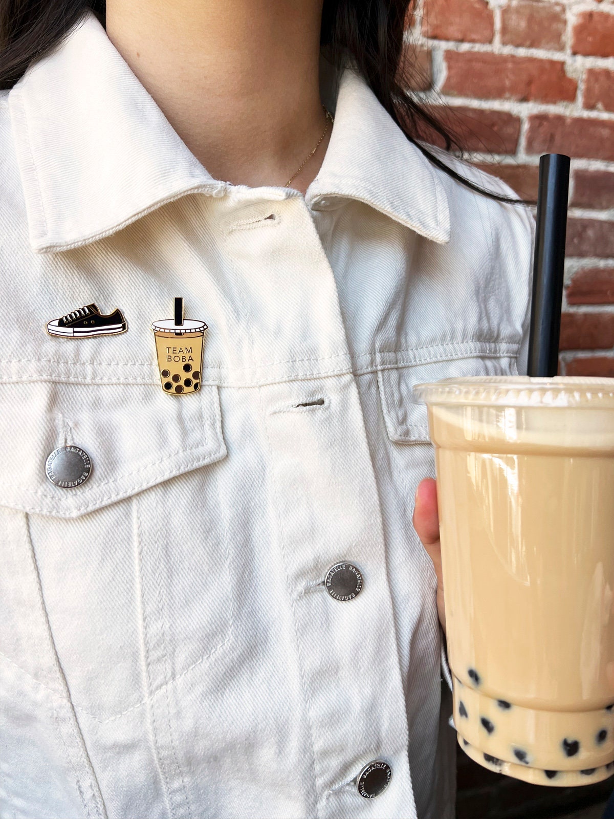 Boba Milk Tea Enamel Pin/ Team Boba Pin/ Bubble Tea Lapel Pin/ Boba Tea ...