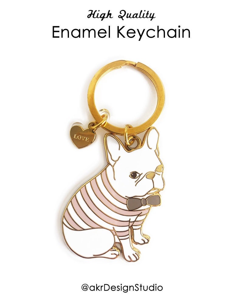 Crazy Kat Design Co Frenchie Head Keychain