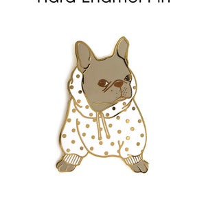 Pin de esmalte de bulldog francés/regalo para amantes de los perros/regalo de bulldog francés/regalo para mamá de perro/pin de esmalte de perro/pin de solapa/pin de Frenchie/bulldog francés azul