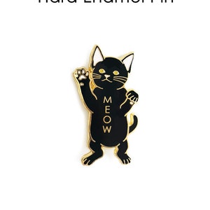Black Cat Pin/ Cat Enamel Pin/ Cat Lapel Pin/ Cat Lover Gift/ Cat Mom Gift/ Gift for Cat Lover/ Meow/ Black Cat Gift/ Cat Memorial/Cat Mama