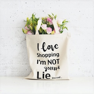 Fashion Canvas Tote Bag/ Funny Canvas Tote/ Grocery Bag/ Heavy Canvas Bag/ Funny Quotes/ Funny Shopping Bag/ Typography Prints/ Fashion Bag image 1