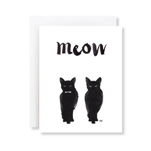 Tarjeta de gato negro / Miau / Regalo de mamá de gato / Memorial de gato / Regalo de amante de gato / Tarjeta de condolencias para mascotas / Tarjeta de amante de gato / Regalo de pérdida de gato / Gato negro / Señora de gato loco