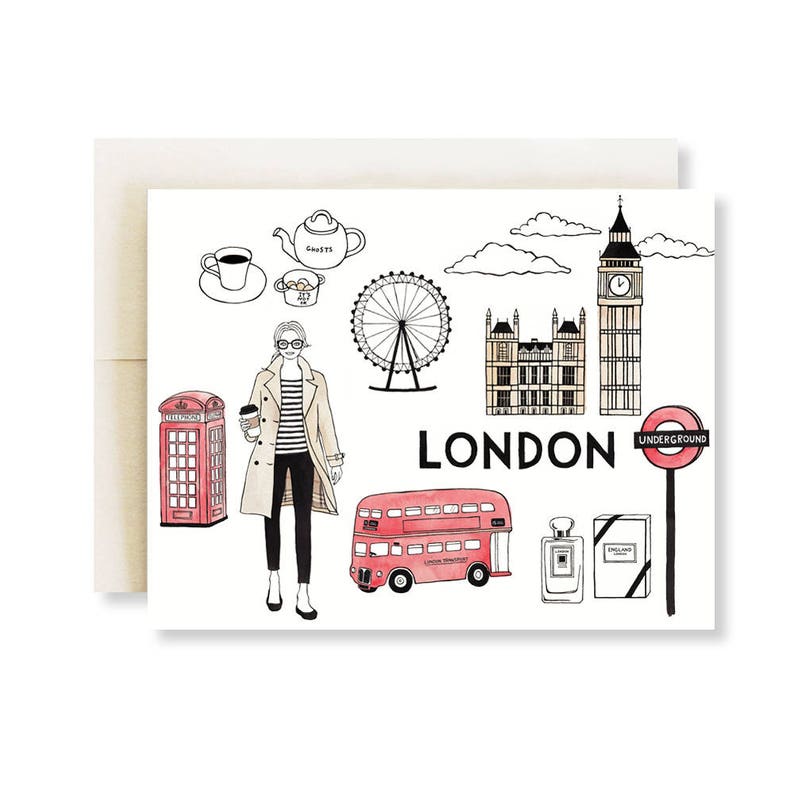 London Card/ London City Card/ Fashion Card/ London Gift/ Etsy