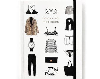 Minimal Fashion Notebook/ Lined Notebook/ Fashion Illustration/ Lined Journal/ Illustrated Notebook/ Minimalist Journal/ Simple Notebook