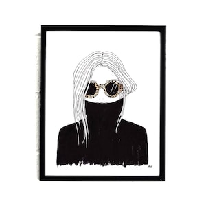 Leopard Shades Fashion Illustration/ Fashion Wall Art/ Fashion Wall Decor/ Fashion Girl Art Print/ Minimalist Print/ Bedroom Wall Art/Poster