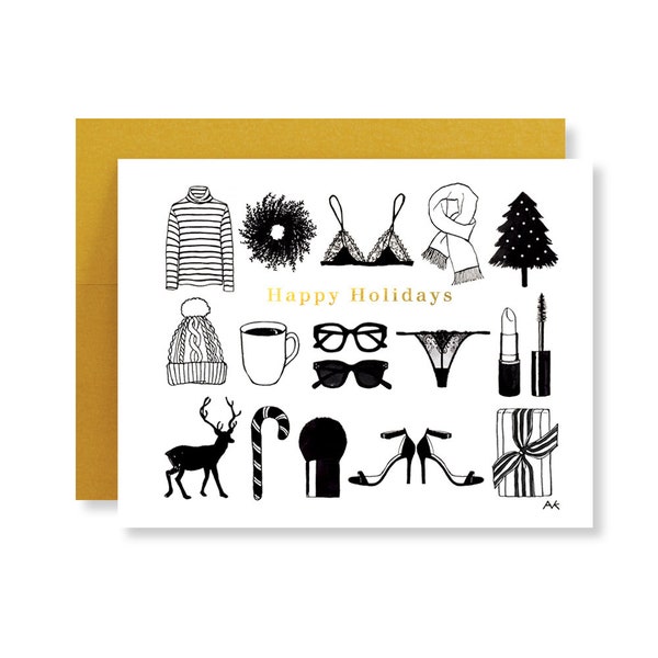 Stylish Holiday Card Etsy