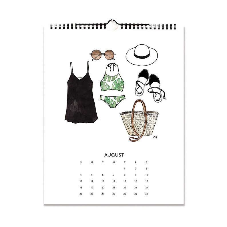 2019-wall-calendar-fashion-illustration-calendar-stylish-etsy
