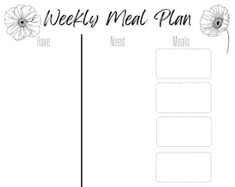 Weekly Meal Plan Printable