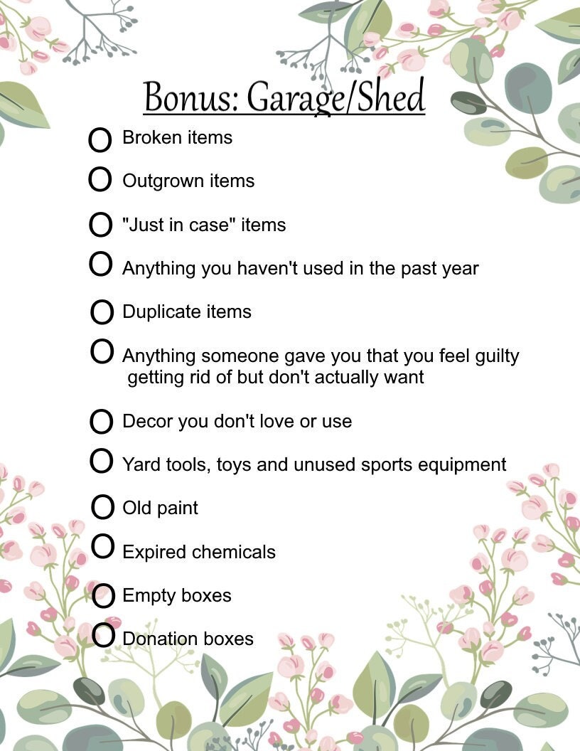 Decluttering Checklist Room by Room Printables - Etsy