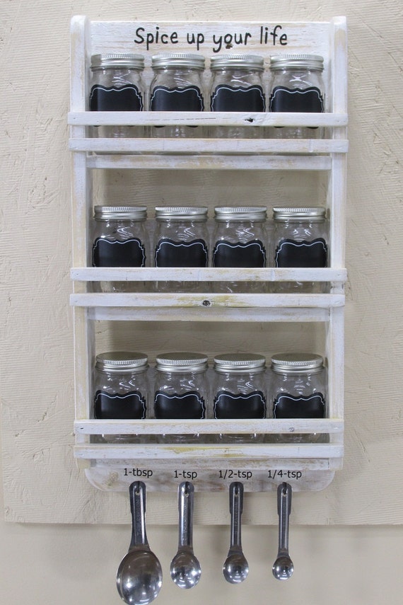12 Jar Spice Rack Mason Jar Spice Rack Spice Jar Rack Etsy